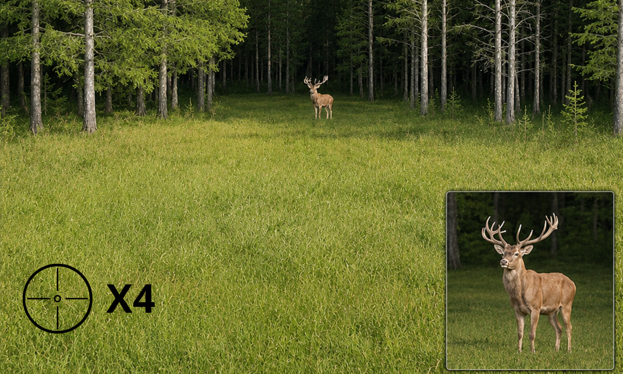 SEE FARTHER WITH POWERFUL X4 ZOOM