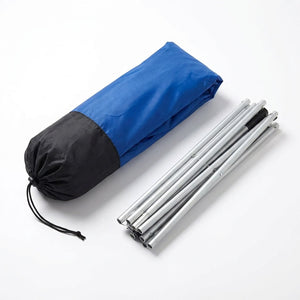 Sun canopy folded in its carry bag
