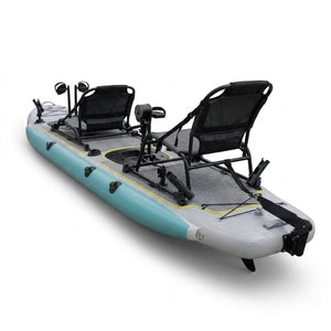 Inflatable tandem pedal kayak rear three-quarter