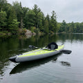Inflatable Kayak – 1-Person Drop-Stitch Rigid-Feel Kayak with V-Hull, Seat, Paddle & Pump