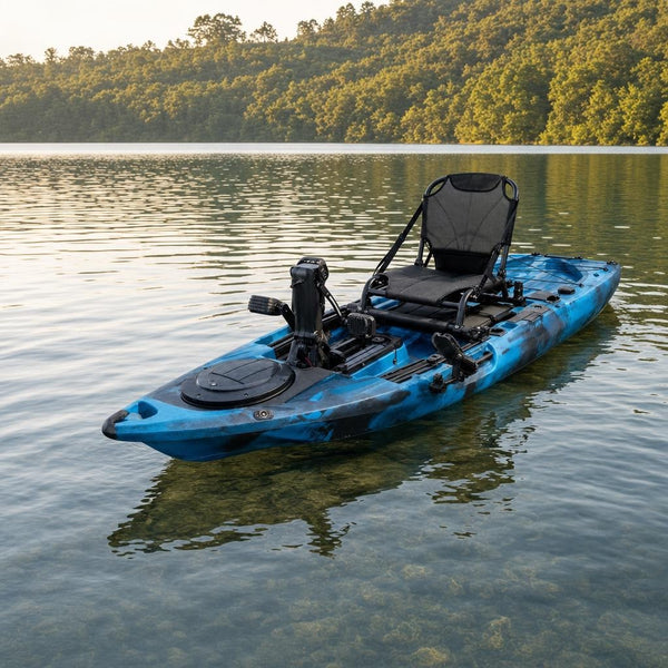 Osprey 108 pedal fishing kayak on a calm lake