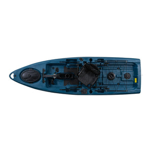 Pedal fishing kayak top-down deck layout