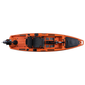 Modular fishing kayak top-down layout