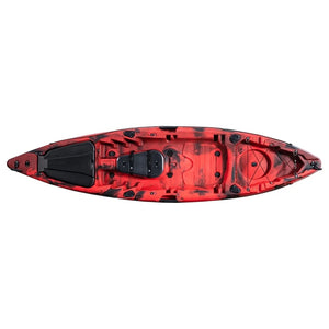Paddle fishing kayak top-down deck layout
