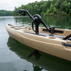 Pedal drive installed in a fishing kayak