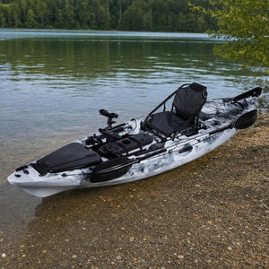 Heron 10 kayak at the shoreline ready to launch